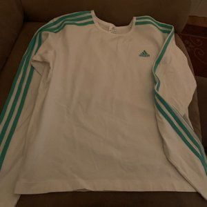 Adidas Long-Sleeve Three-Striped Athletic Tee